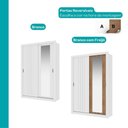 Ver imagem 7 de Guarda Roupa Solteiro 2 Portas Darvi Lux 2 Gavetas Carraro Ripado Branco