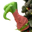 Ver imagem 1 de Pernas Duende Arvore Natal Enfeite Elfo Natalino Decoraçao Se Movimenta Casa Loja Janela Comemoraçao