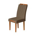 Ver imagem 5 de Kit 2 Cadeiras Estofadas de Jantar Azaléia - Mdf em Veludo Pés em Madeira - Vintage Decor - Marrom