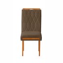 Ver imagem 3 de Kit 2 Cadeiras Estofadas de Jantar Azaléia - Mdf em Veludo Pés em Madeira - Vintage Decor - Marrom