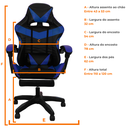 Ver imagem 7 de Cadeira Gamer Stillus Ergonômica com Apoio para Os Pés - Azul - 1 + E-book