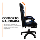 Ver imagem 5 de Cadeira Gamer Stillus Ergonômica com Apoio para Os Pés - Azul - 1 + E-book