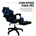 Ver imagem 4 de Cadeira Gamer Stillus Ergonômica com Apoio para Os Pés - Azul - 1 + E-book