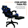 Cadeira Gamer Stillus Ergonômica com Apoio para Os Pés - Azul - 1 + E-book - 4