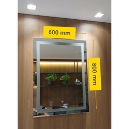 Espelho Decorativo de Luxo 60x80cm | Iluminado Led Frio 6000k | Touch Screen | Jateado | - 3