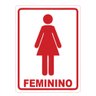 Placa Sinalização Banheiro Feminino Sanitário 20x15cm TaColado 10 Unidades - 1