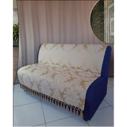 Capa manta sofá sala xalé dourada jacquard 0,90x1,80 - 4