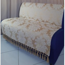 Capa manta sofá sala xalé dourada jacquard 0,90x1,80 - 6