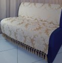 Ver imagem 6 de Capa manta sofá sala xalé dourada jacquard 0,90x1,80