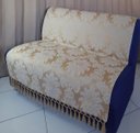 Ver imagem 5 de Capa manta sofá sala xalé dourada jacquard 0,90x1,80