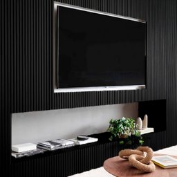 Painel Ripado Wpc Interno Wave Cor: Preto 1,45m X 16cm (0,21m²) Woopo - 3