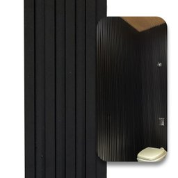 Painel Ripado Wpc Interno Wave Cor: Preto 1,45m X 16cm (0,21m²) Woopo - 1