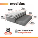 Ver imagem 4 de Bicama Box Solteiro King com Auxiliar e Colchão Molas Ensacadas Prisma 96x203x55cm Herval