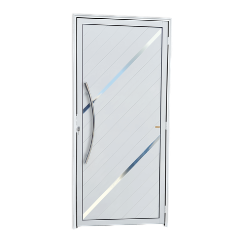 Porta Alumínio Lambril Duna c/Puxador e.Branco 90 Brimak