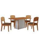 Ver imagem 2 de Mesa Jantar Diane 120cm Tampo MDF Lam 4 Cadeiras Copper Pre Moderna Veludo Marrom Naturalle Off