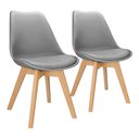 Ver mais imagens de 2x Cadeira Charles Eames Leda Design Wood Estofada Base Madeira Cinza