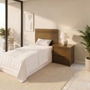 Ver imagem 1 de Painel Cabeceira Frisado Solteiro 109x90cm com 1 Mesa de Cabeceira Polidoro
