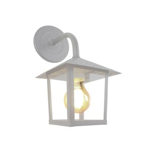Arandela Blumenau Colonial Nina Quadrada Vidro Liso E27 Bivolt Branco