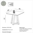 Ver imagem 3 de Mesa de Jantar 90cm 4 Lugares Carvalho Rosé Dalla Costa