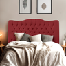 Cabeceira Casal Estofada Dunas - Veludo Vermelho - 1