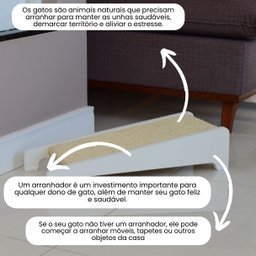 Arranhador de Gato Mdf Inclinado Sisal - Branco - 3