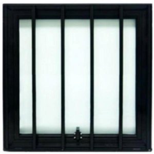 Janela Maxiar de Banheiro Esquadrias Brasil 35x35 Preto com Grade [f123]