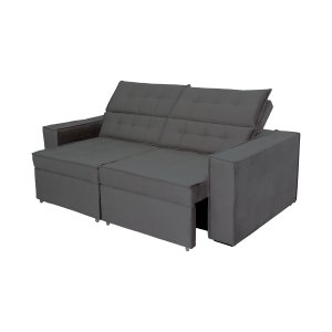 Sofá Austrália 3,00m 5 Lugares Retrátil e Reclinável D35 - Cinza