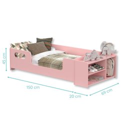 Mini Cama Infantil Montessoriana Aconchego com Nicho e Colchão:rosa - 7