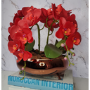 Ver imagem 1 de Arranjo Com 4 Orquídeas Vermelha Vaso Cobre 28cm