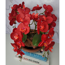 Ver imagem 2 de Arranjo Com 4 Orquídeas Vermelha Vaso Cobre 28cm