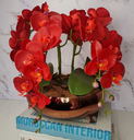 Ver imagem 3 de Arranjo Com 4 Orquídeas Vermelha Vaso Cobre 28cm
