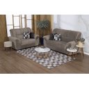 Ver imagem 1 de Kit Sala Tapete 4,00 X 1,45 + 4 Capas de Almofada Jacquard Luxo Antiderrapante Estampa Moderna Tabul