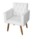 Ver imagem 2 de Kit 2 Poltrona Para sala de Estar Bianca Capitonê Corino Branco - Móveis Mafer