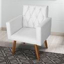 Ver imagem 4 de Kit 2 Poltrona Para sala de Estar Bianca Capitonê Corino Branco - Móveis Mafer