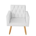 Ver imagem 3 de Kit 2 Poltrona Para sala de Estar Bianca Capitonê Corino Branco - Móveis Mafer