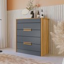 Ver imagem 2 de Cômoda 4 Gavetas Dhara Freijó Cinza 997031 Moval