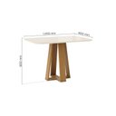 Ver imagem 3 de Conjunto Sala de Jantar Mesa Lisa 120cm Tampo MDF Vidro Canto Arredondado 4 Cadeiras Maitê