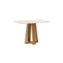 Ver imagem 5 de Conjunto Sala de Jantar Mesa Lisa 120cm Tampo MDF Vidro Canto Arredondado 4 Cadeiras Maitê