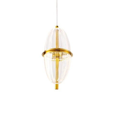 Lustre Pendente Nordecor Miza Oli 2954 Ouro Brilho Led Bivolt