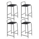 Ver imagem 2 de Kit4 Banqueta Industrial Preta Aço Industrial Sacada Varanda Balcão
