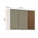 Ver imagem 5 de Armário Aéreo de Cozinha 120 Cm 1 Porta Fechada 2 Portas com Vidro Reflecta Linea Luciane Móveis