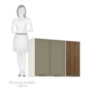 Ver imagem 4 de Armário Aéreo de Cozinha 120 Cm 1 Porta Fechada 2 Portas com Vidro Reflecta Linea Luciane Móveis