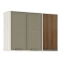 Ver imagem 1 de Armário Aéreo de Cozinha 120 Cm 1 Porta Fechada 2 Portas com Vidro Reflecta Linea Luciane Móveis