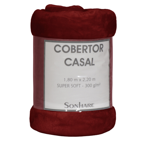 Cobertor de Casal Sonhare Sultan 300g 1,80 X 2,20 M - Vermelhho