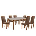 Ver imagem 5 de Mesa de Jantar Liz 6 Lugares Retangular MDF com Vidro 180cm Off White Moderna