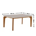 Ver imagem 2 de Mesa de Jantar Liz 6 Lugares Retangular MDF com Vidro 180cm Off White Moderna