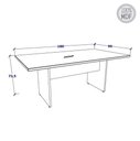 Ver imagem 3 de Mesa de Reunião Escritório 1,80m c/ Cx de Tomada 100% MDF F5 Cor:Freijó com Preto