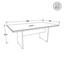 Ver imagem 3 de Mesa de Reunião Escritório 1,80m c/ Cx de Tomada 100% MDF F5 Cor:Freijó com Preto