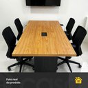 Ver imagem 4 de Mesa de Reunião Escritório 1,80m c/ Cx de Tomada 100% MDF F5 Cor:Freijó com Preto