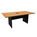 Ver imagem 2 de Mesa de Reunião Escritório 1,80m c/ Cx de Tomada 100% MDF F5 Cor:Freijó com Preto